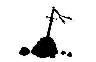 A mystical sword in a stone